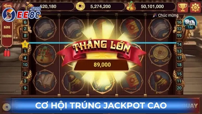 Tận hưởng giải trí kiếm tiền thật khi chơi quay hũ đổi thưởng EE88 4 Co-hoi-trung-jackpot-cao